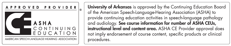 U of A Continuing Education seal for American Speech-Language-Hearing Assocation