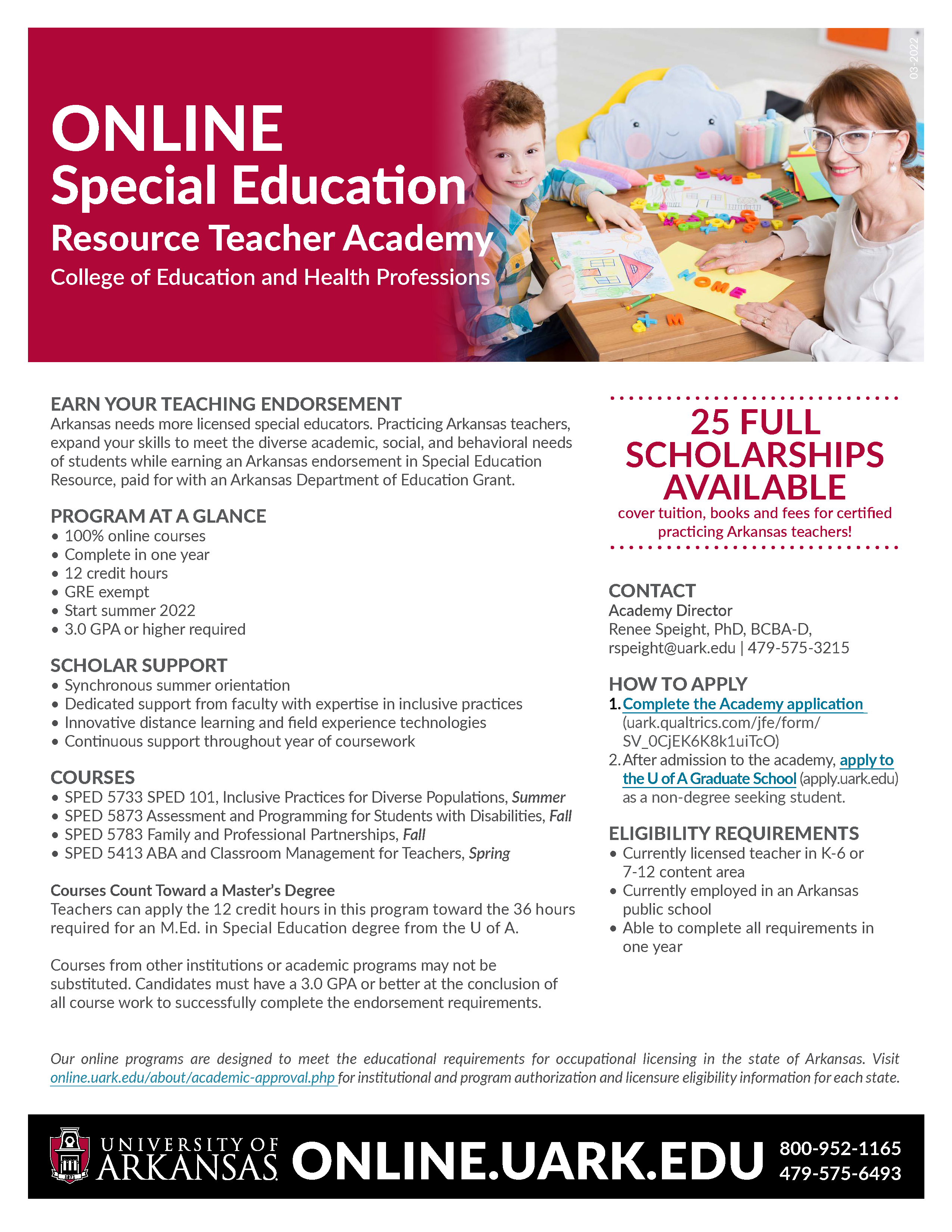 Flyer for Special Education Resource Teacher Endorsement
